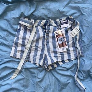 BRAND NEW jean shorts by REWASH, VINTAGE stripe look, JUNIOR’s size 11